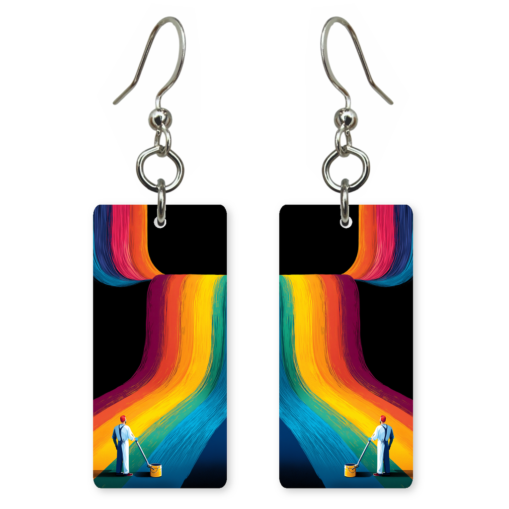 Rainbow Floor Painter Earrings