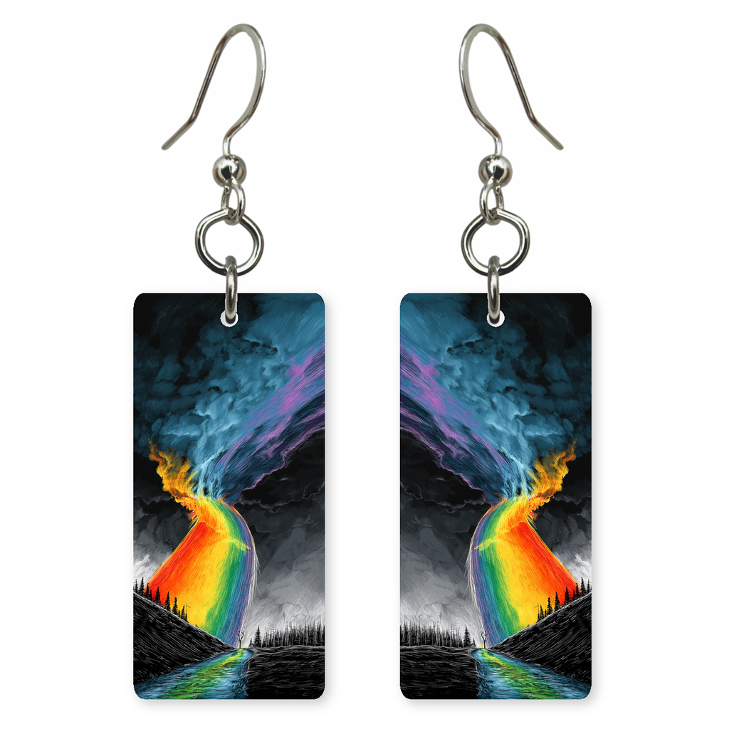 Rainbow Volcano Storm Earrings