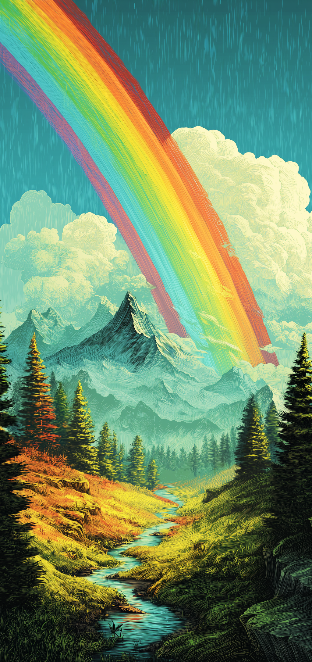 Mountain Forest Rainbow Earrings