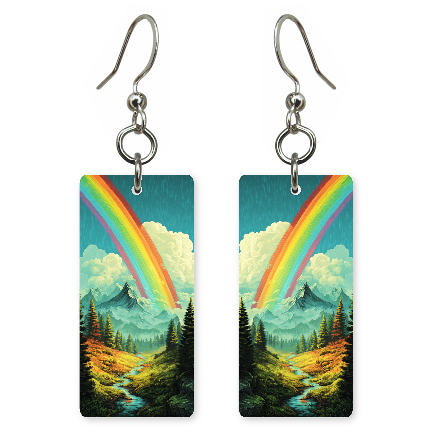 Mountain Forest Rainbow Earrings