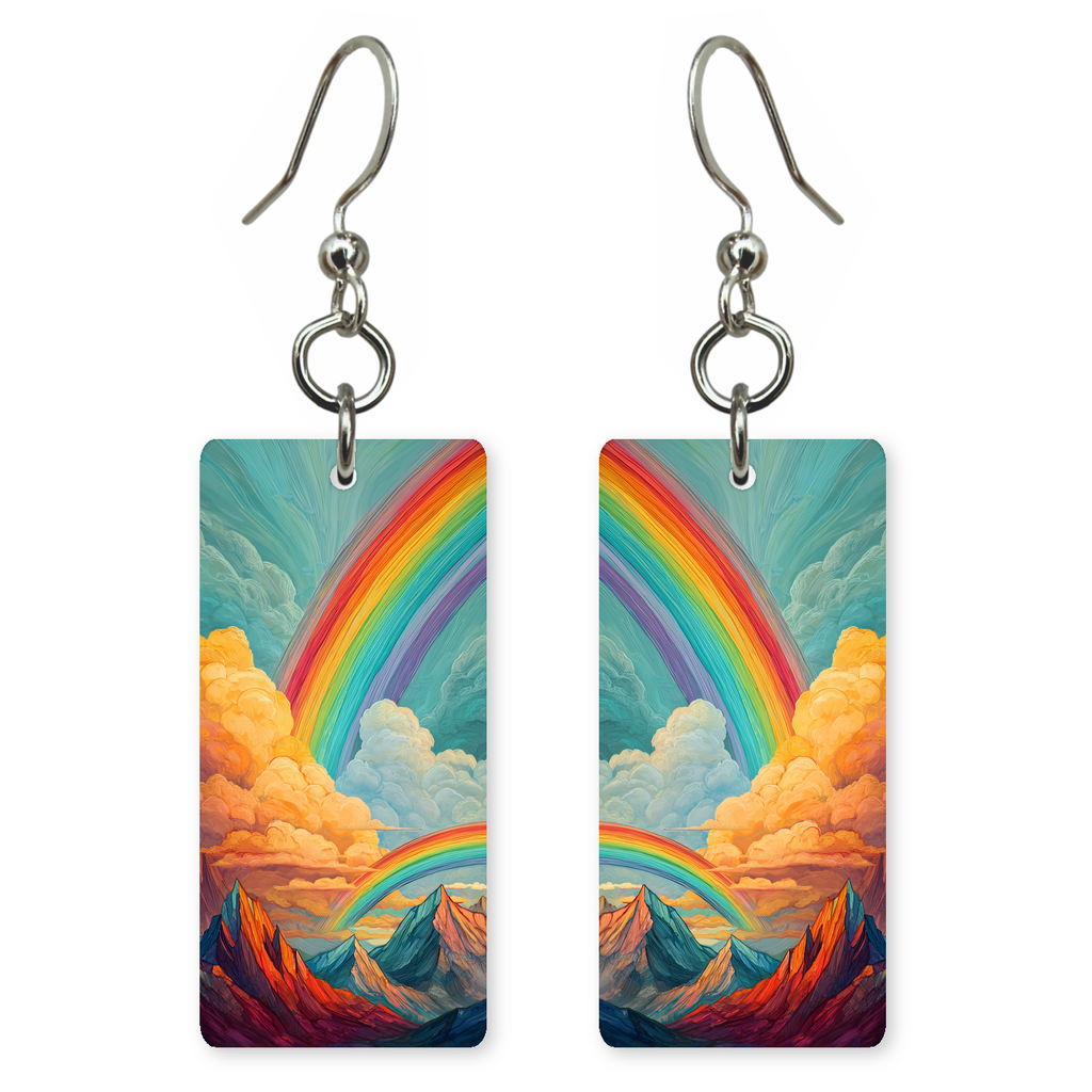 Crimson Cloud Rainbow Earrings