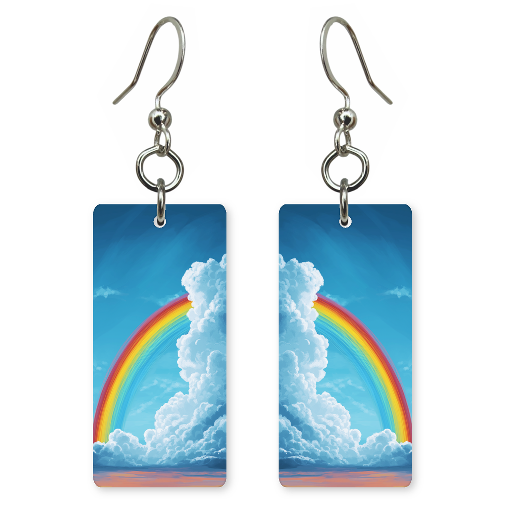 Billowing Cloud Rainbow Earrings
