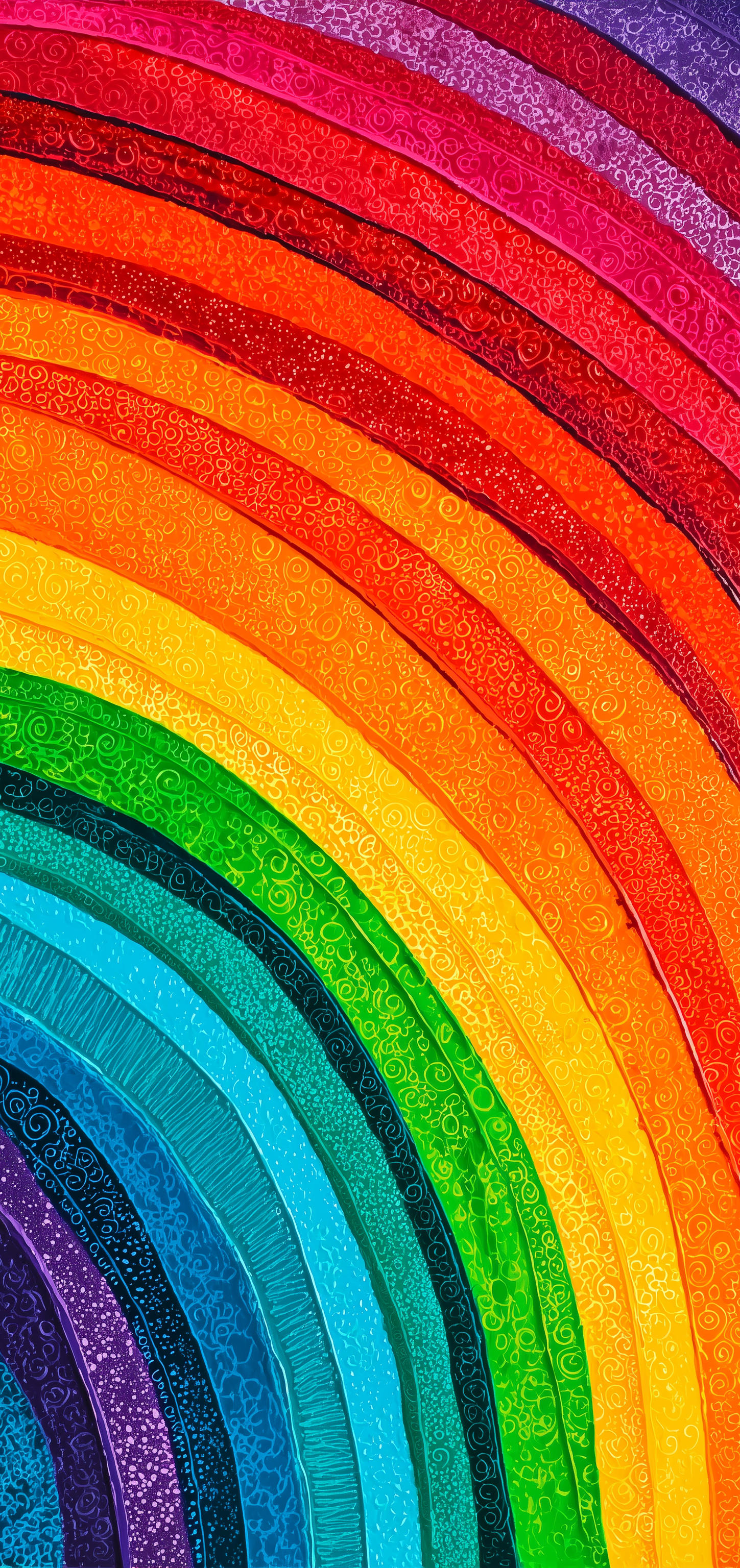 Vivid Painted Rainbow Earrings