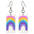Purple Watercolor Arch Earrings