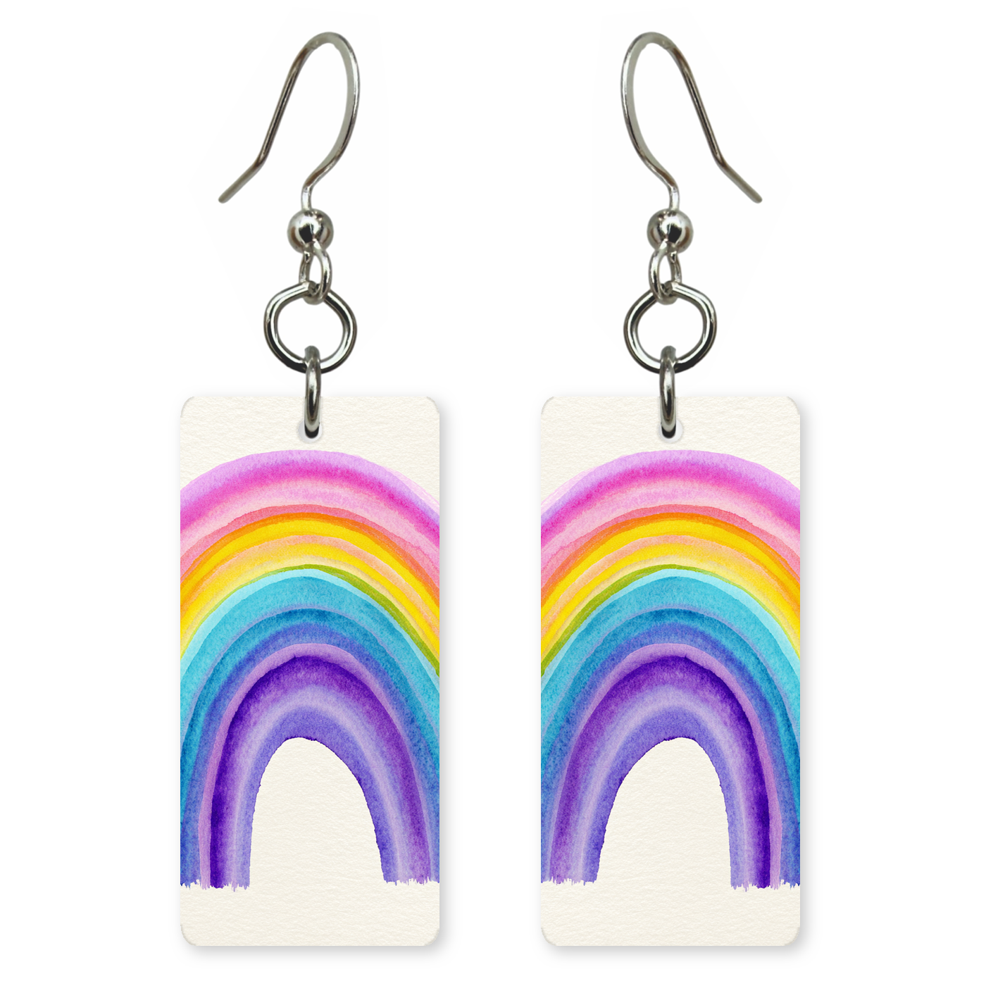 Purple Watercolor Arch Earrings
