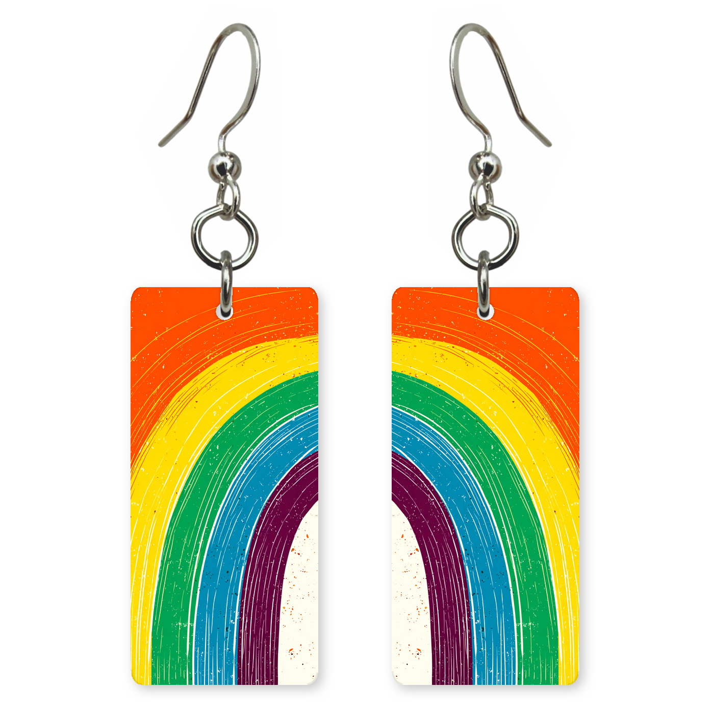 Textured Rainbow Curve Earrings