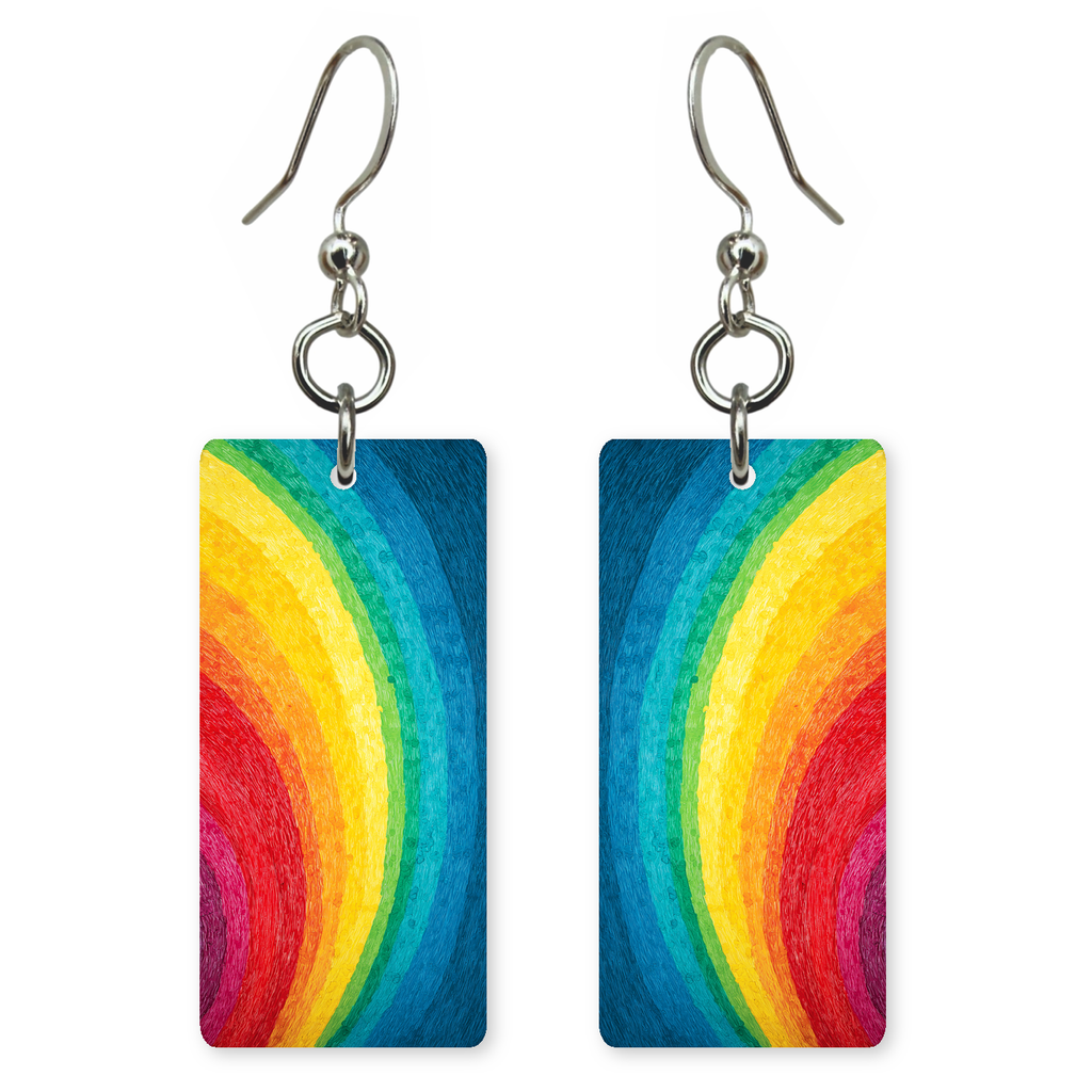 Sketched Rainbow Bands Earrings