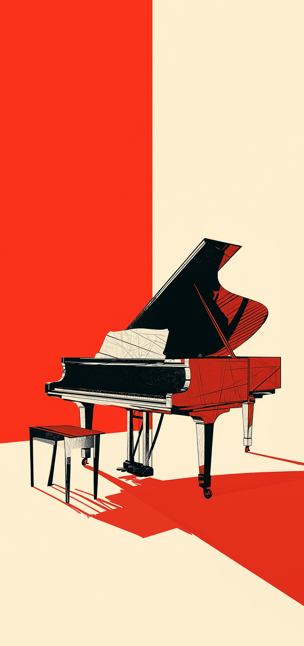 Bold Red Piano Earrings