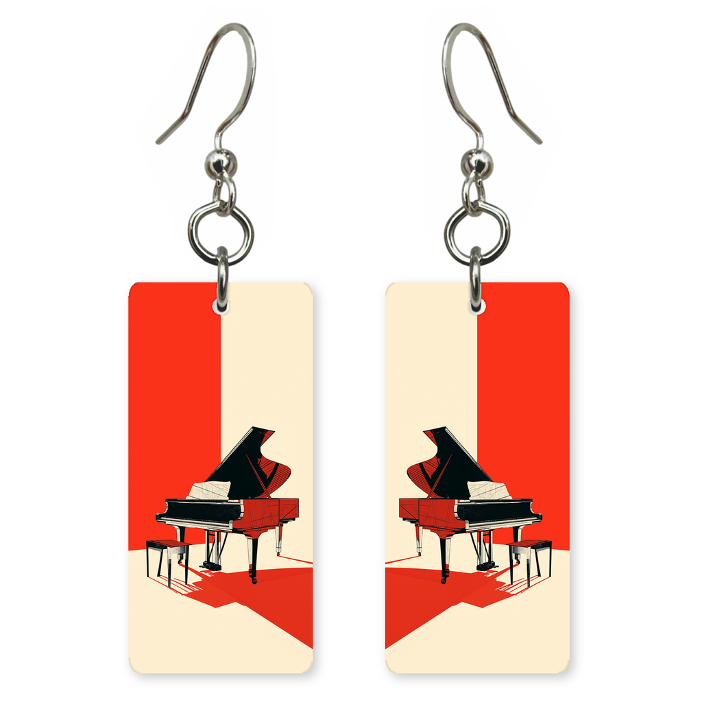 Bold Red Piano Earrings
