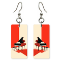 Bold Red Piano Earrings