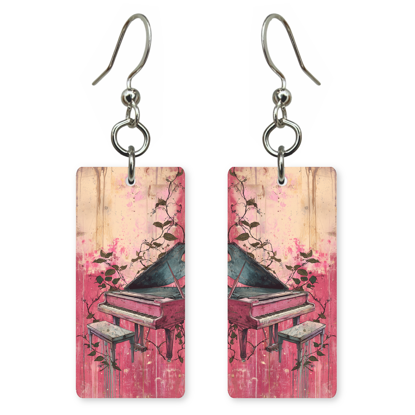 Rosy Vine Piano Earrings