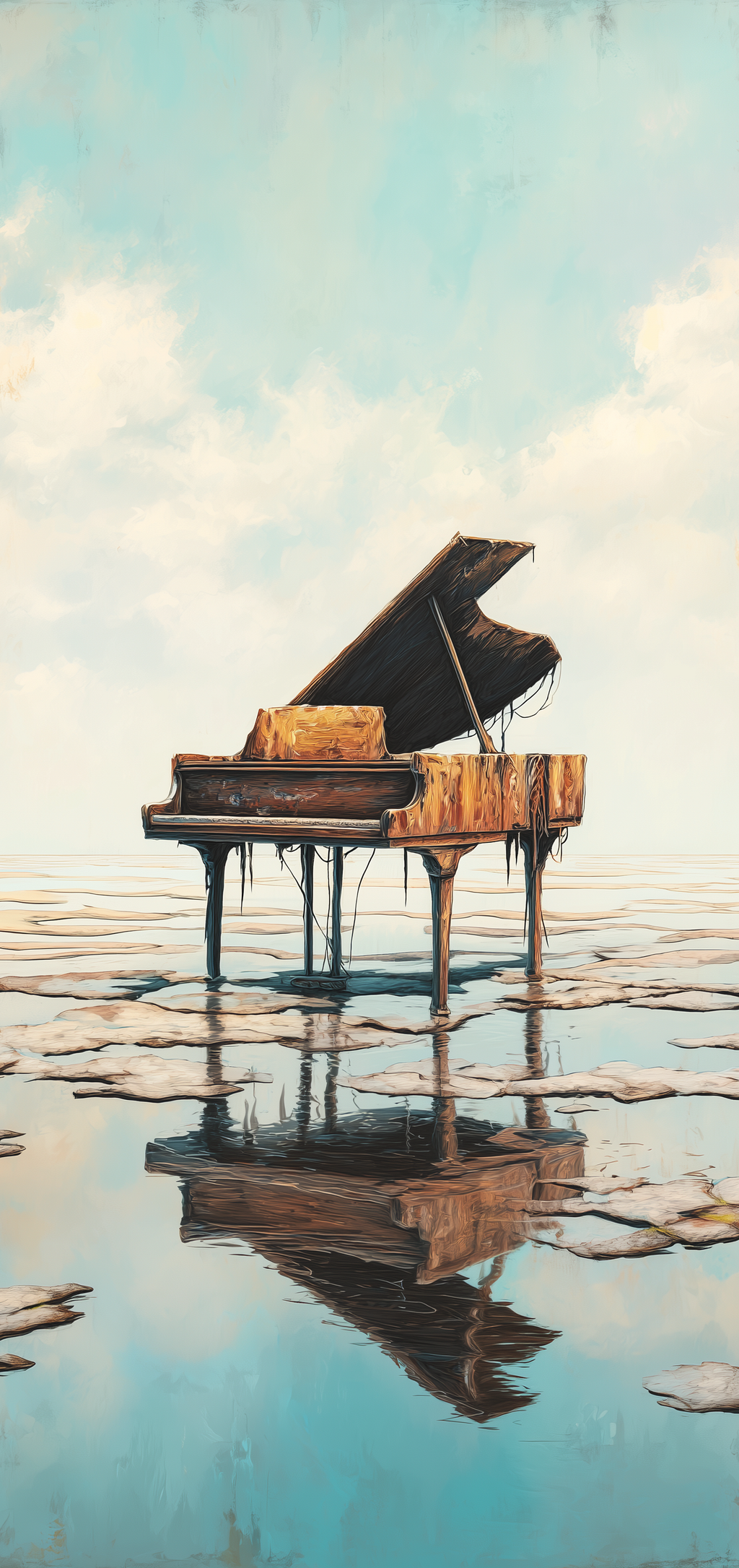Floating Water Piano Earrings