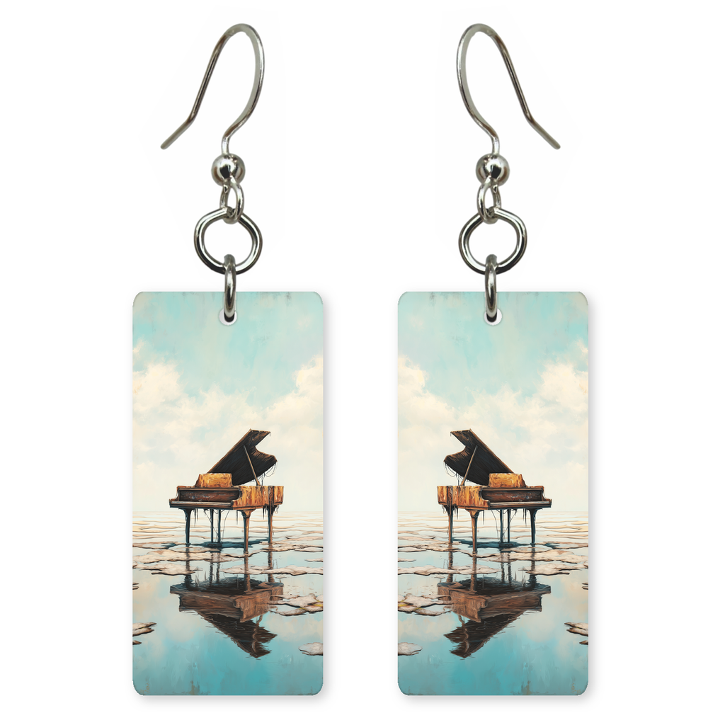 Floating Water Piano Earrings