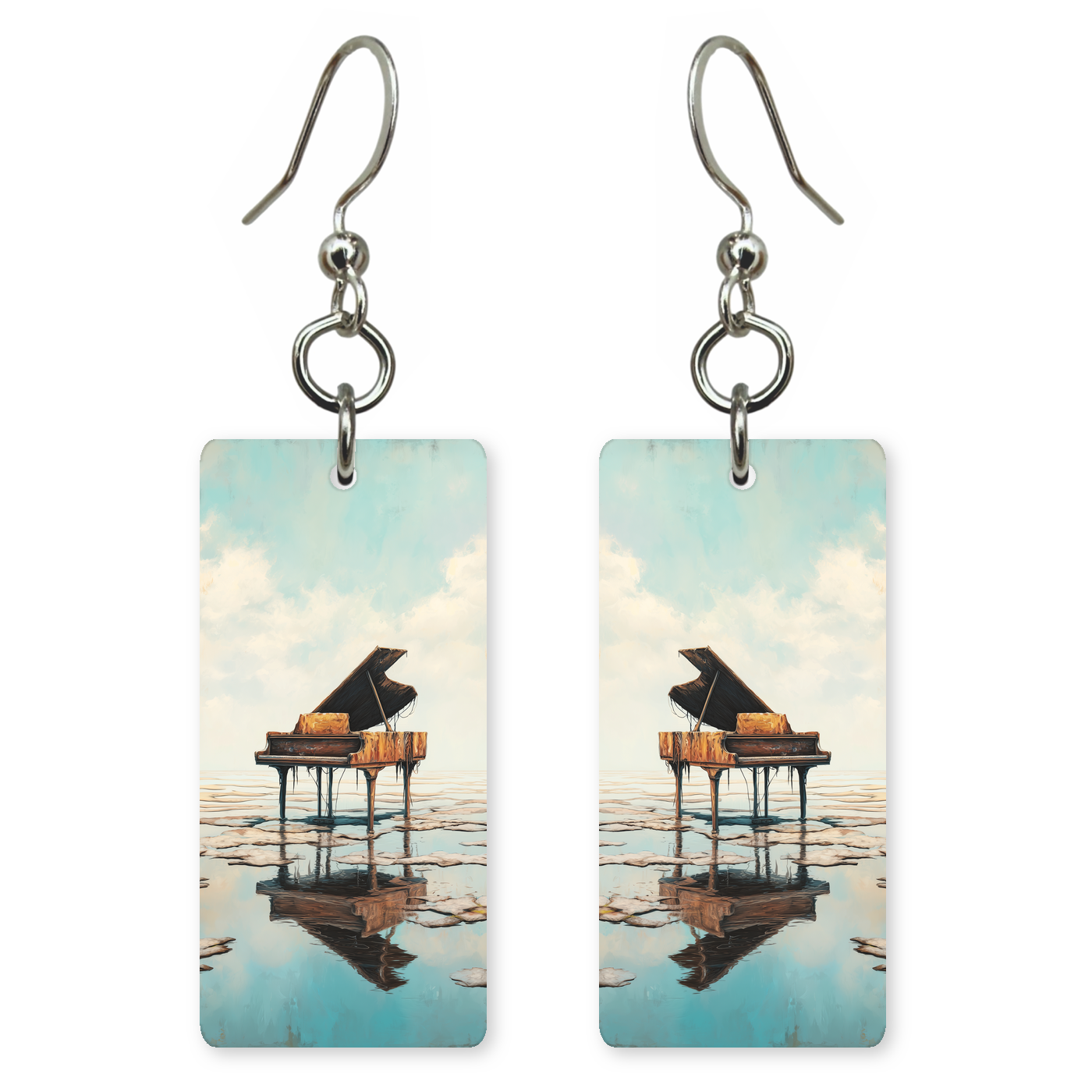Floating Water Piano Earrings