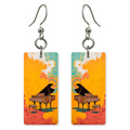 Amber Smoke Piano Earrings