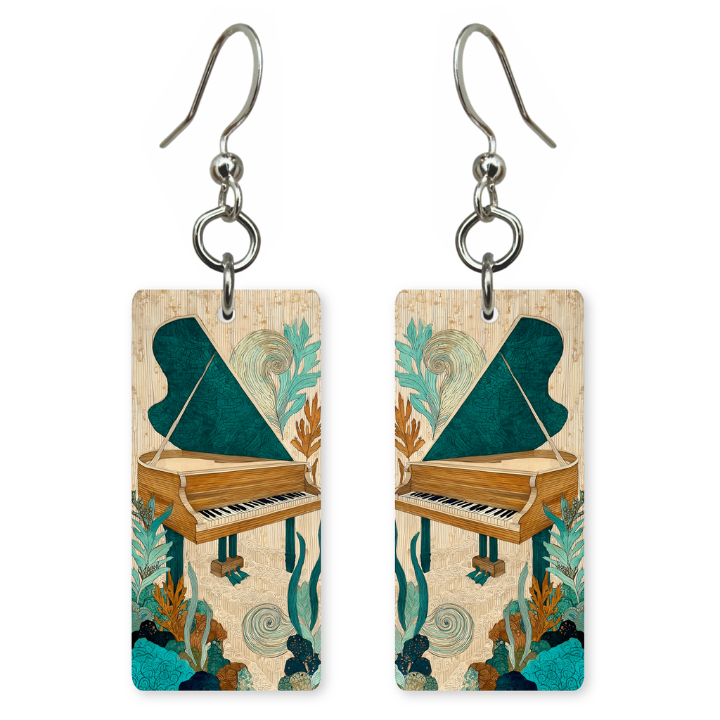 Folk Floral Piano Earrings