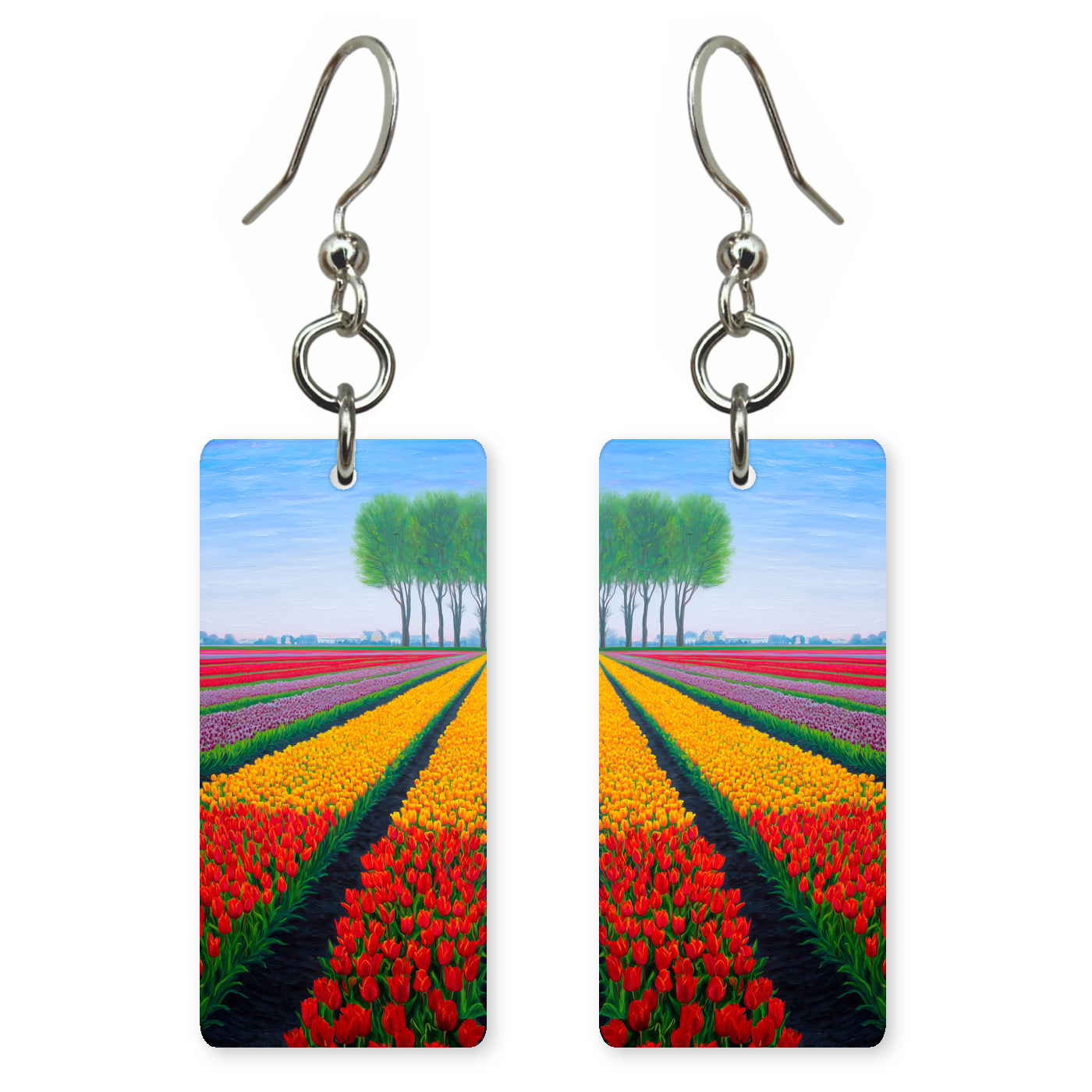 Sunlit Tulip Rows Earrings