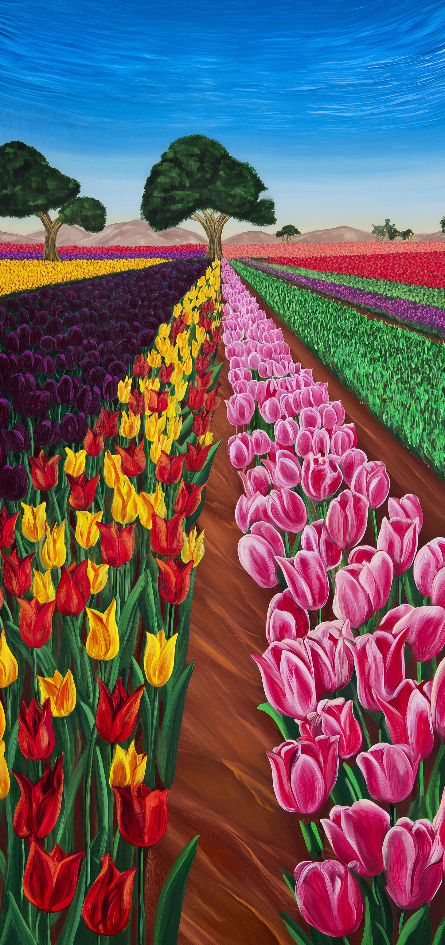 Rainbow Tulip Fields Earrings