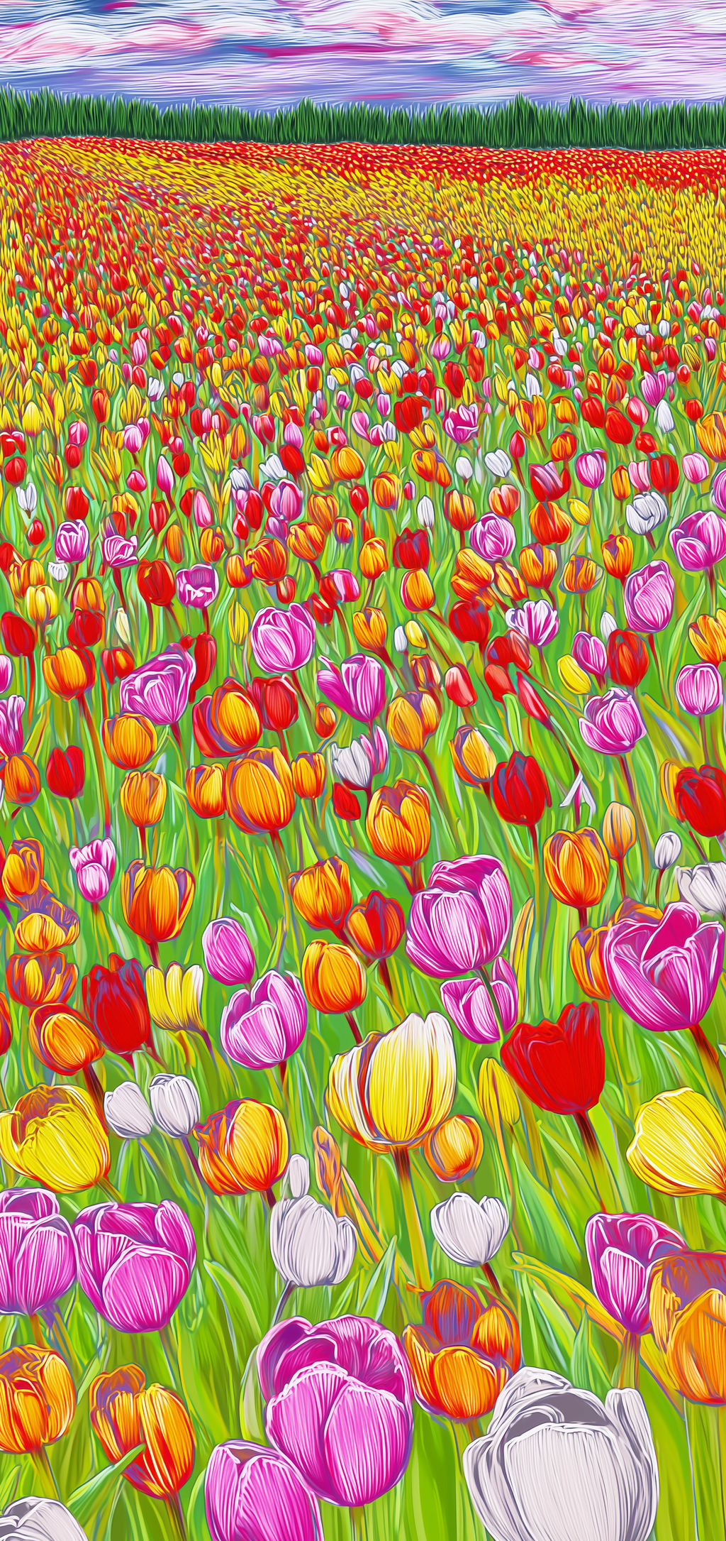 Vivid Tulip Field Earrings