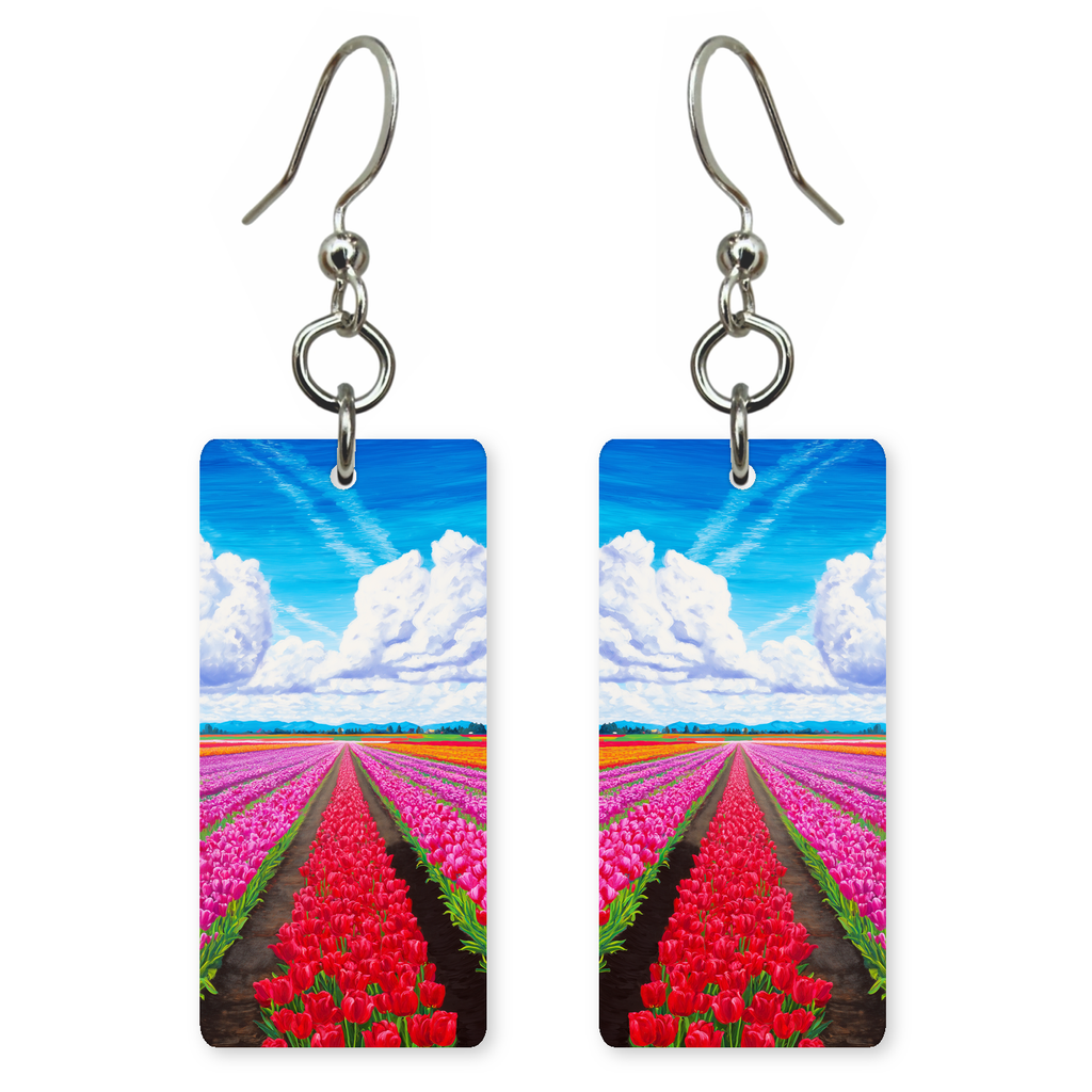 Crimson Tulip Path Earrings