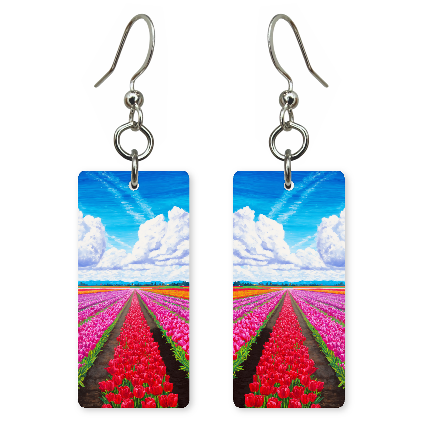 Crimson Tulip Path Earrings