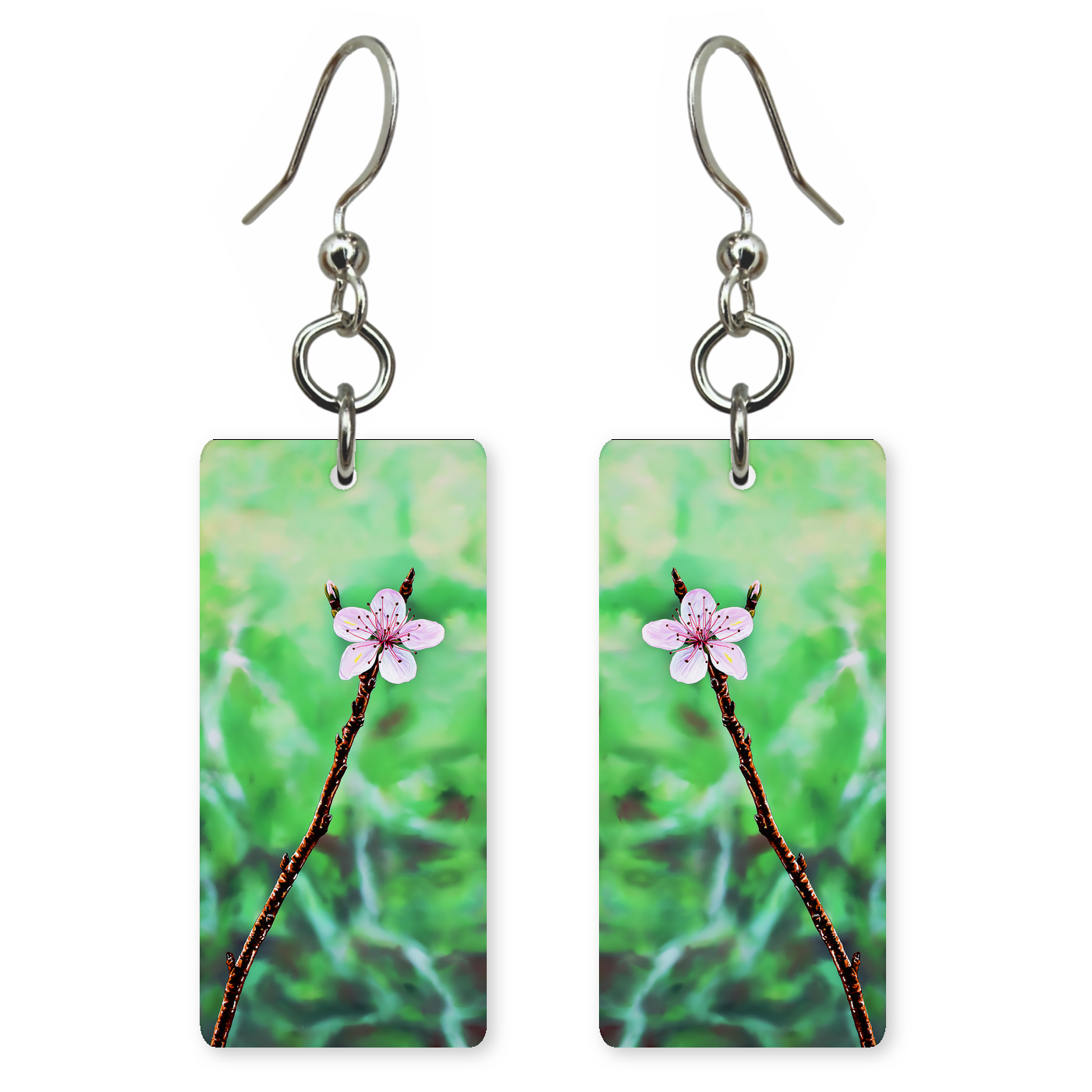 Spring Green Blossom Earrings