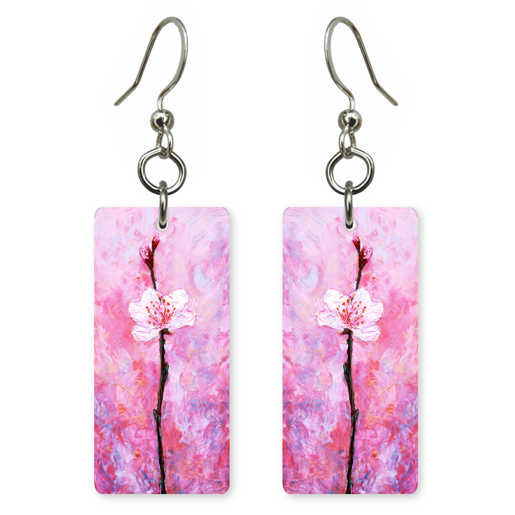 Blush Painted Blossom Earrings