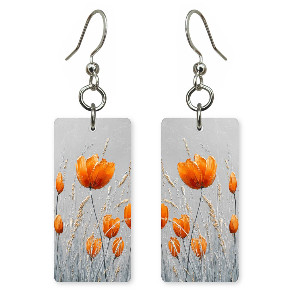 Amber Meadow Tulips Earrings | 8x15A