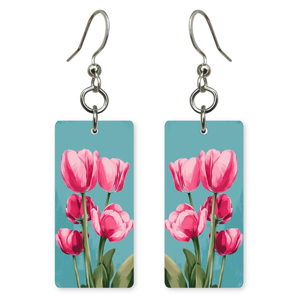 Pink Tulip Trio Earrings