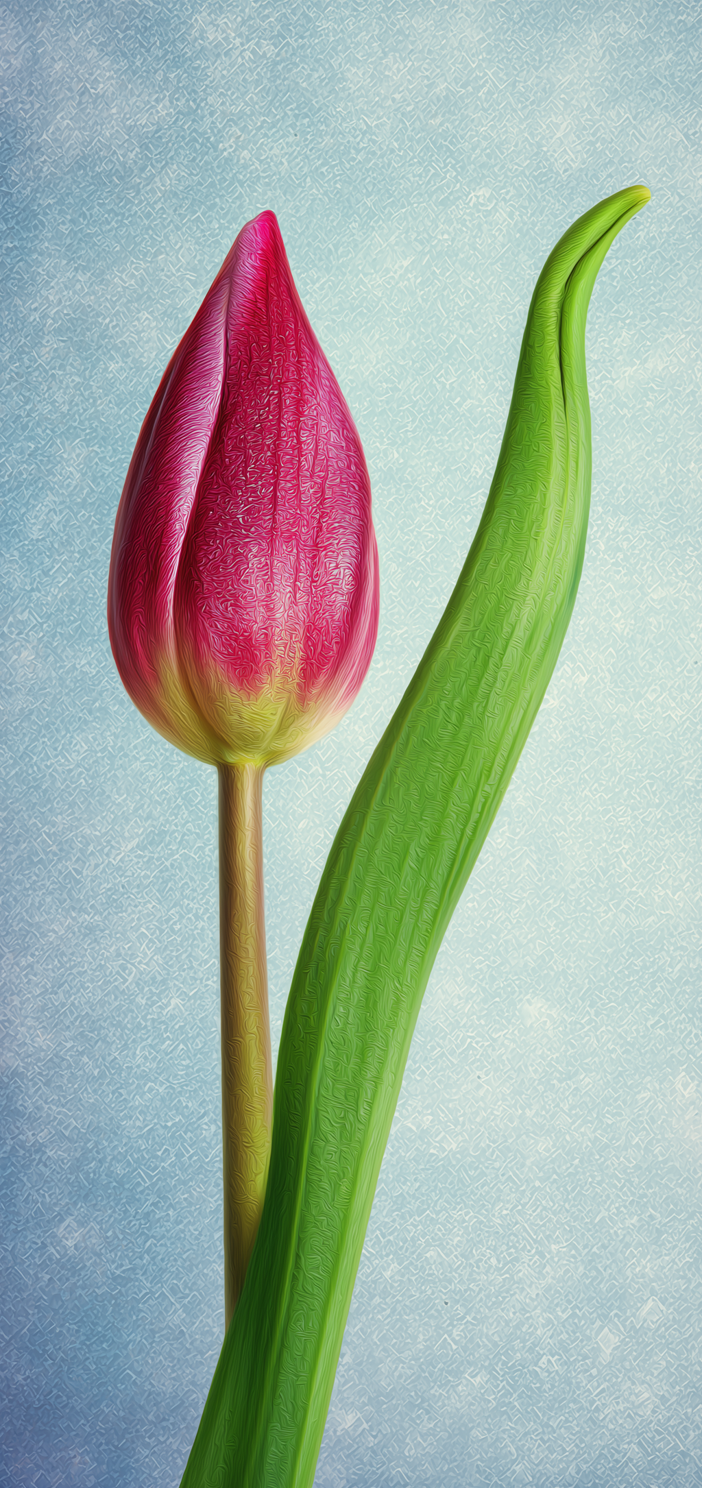 Single Pink Tulip Earrings