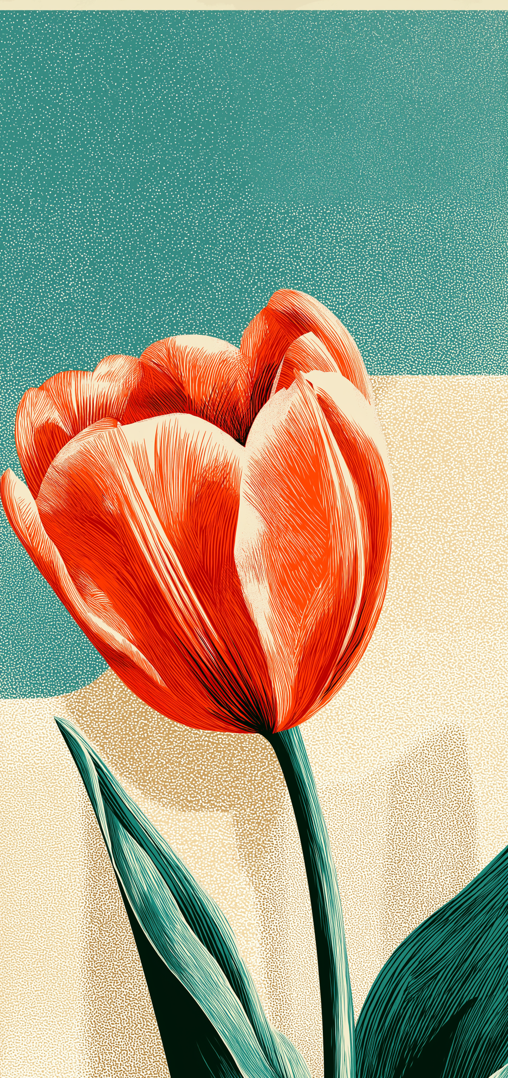 Coral Tulip Bloom Earrings