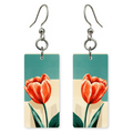 Coral Tulip Bloom Earrings