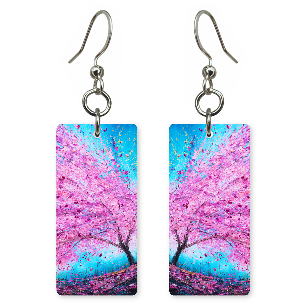 Pink Petal Cascade Earrings
