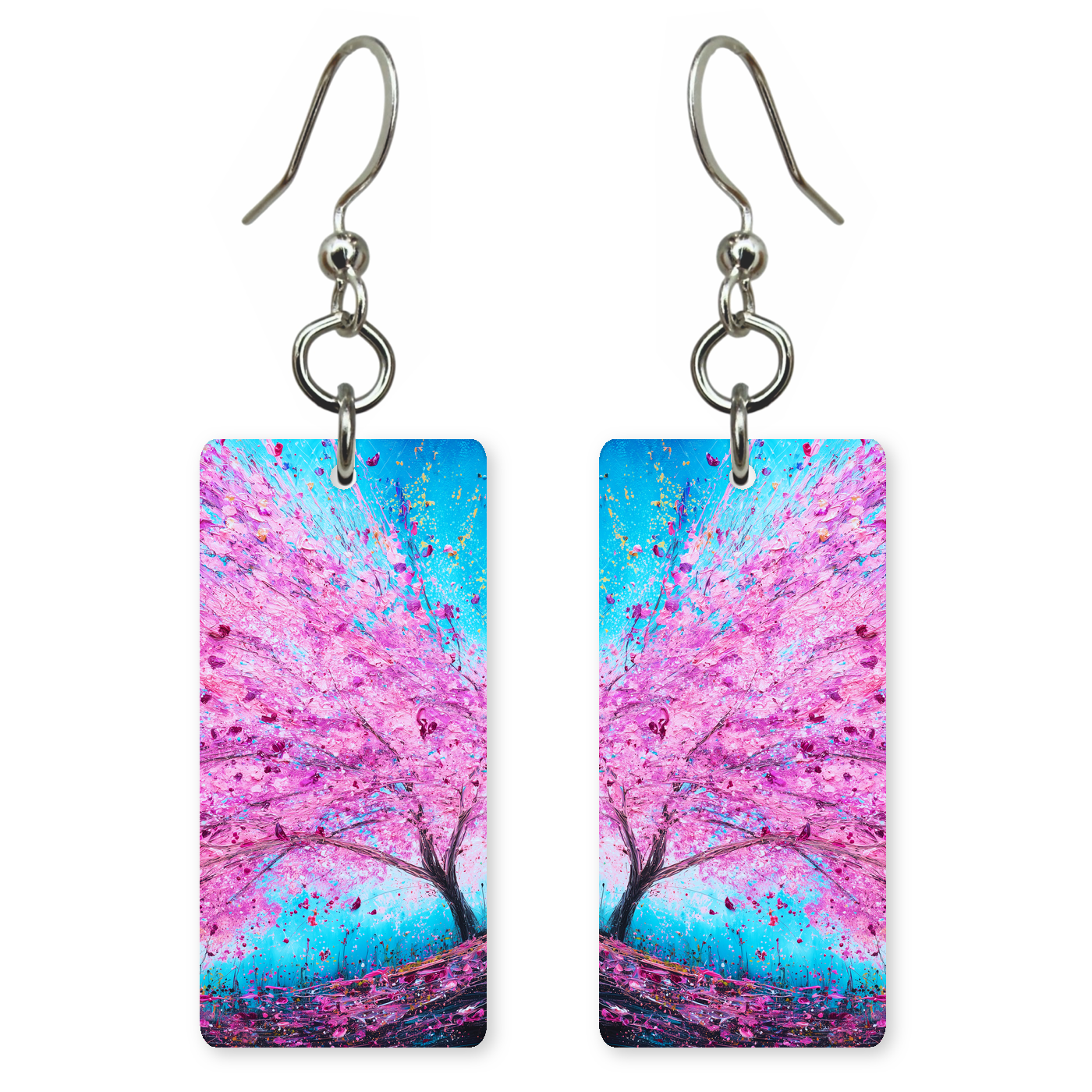 Pink Petal Cascade Earrings