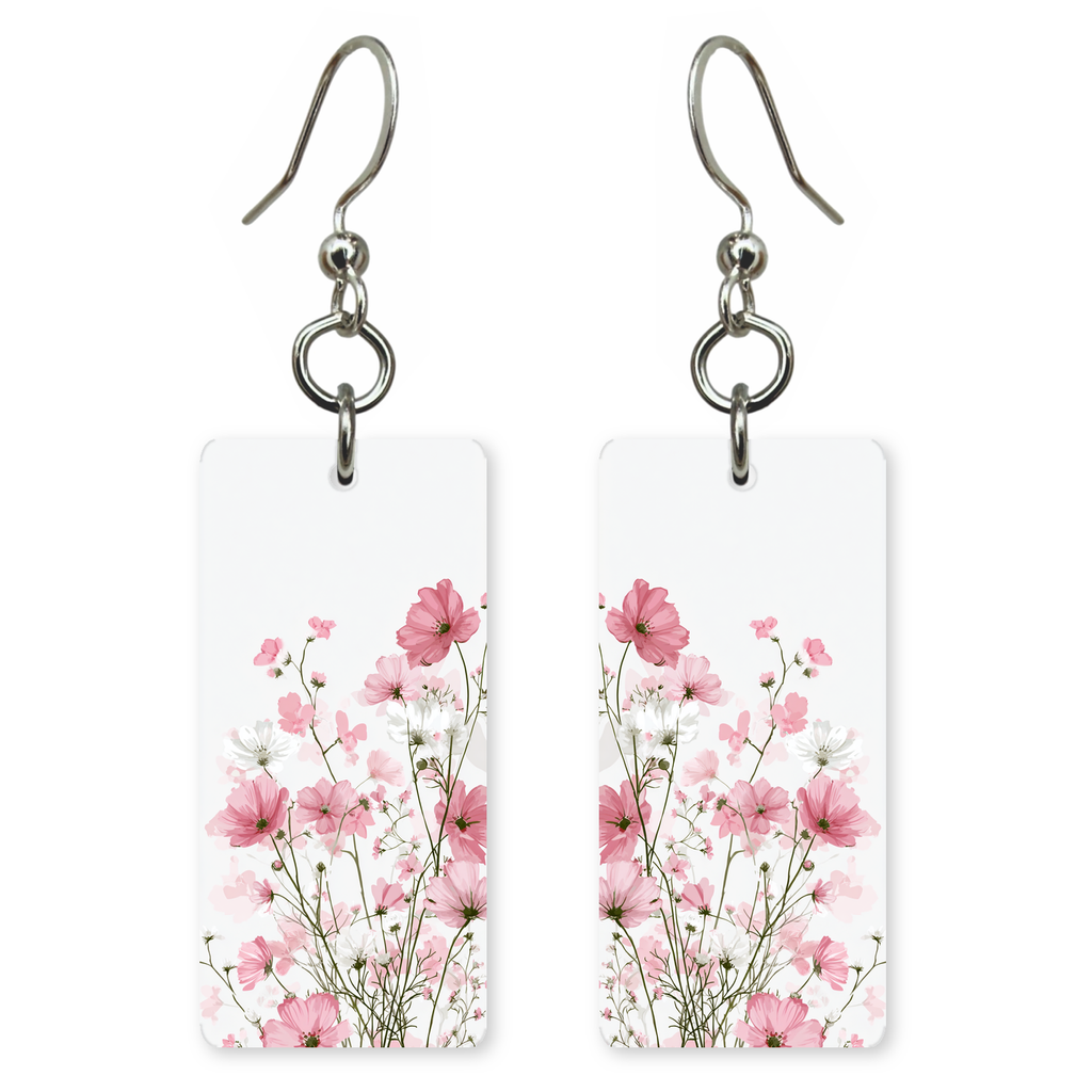Pink Cosmos Bloom Earrings