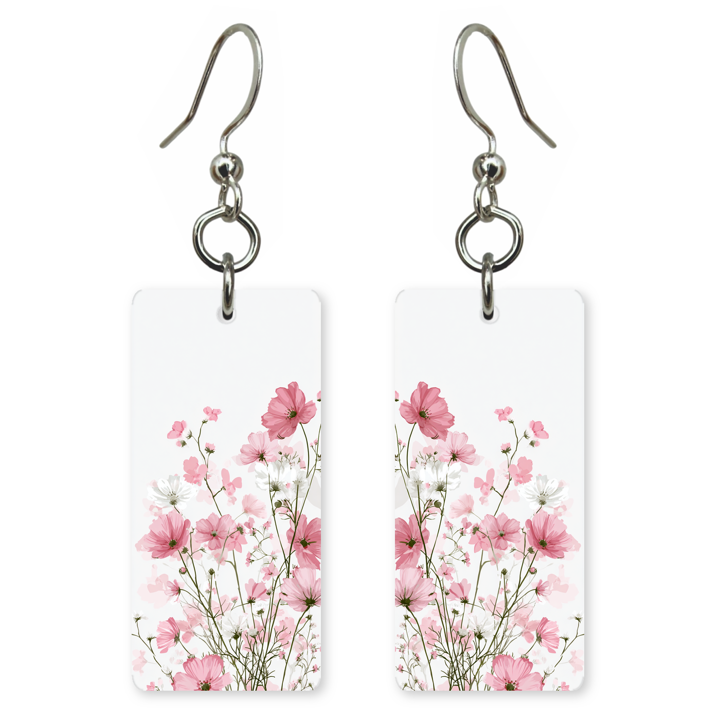 Pink Cosmos Bloom Earrings