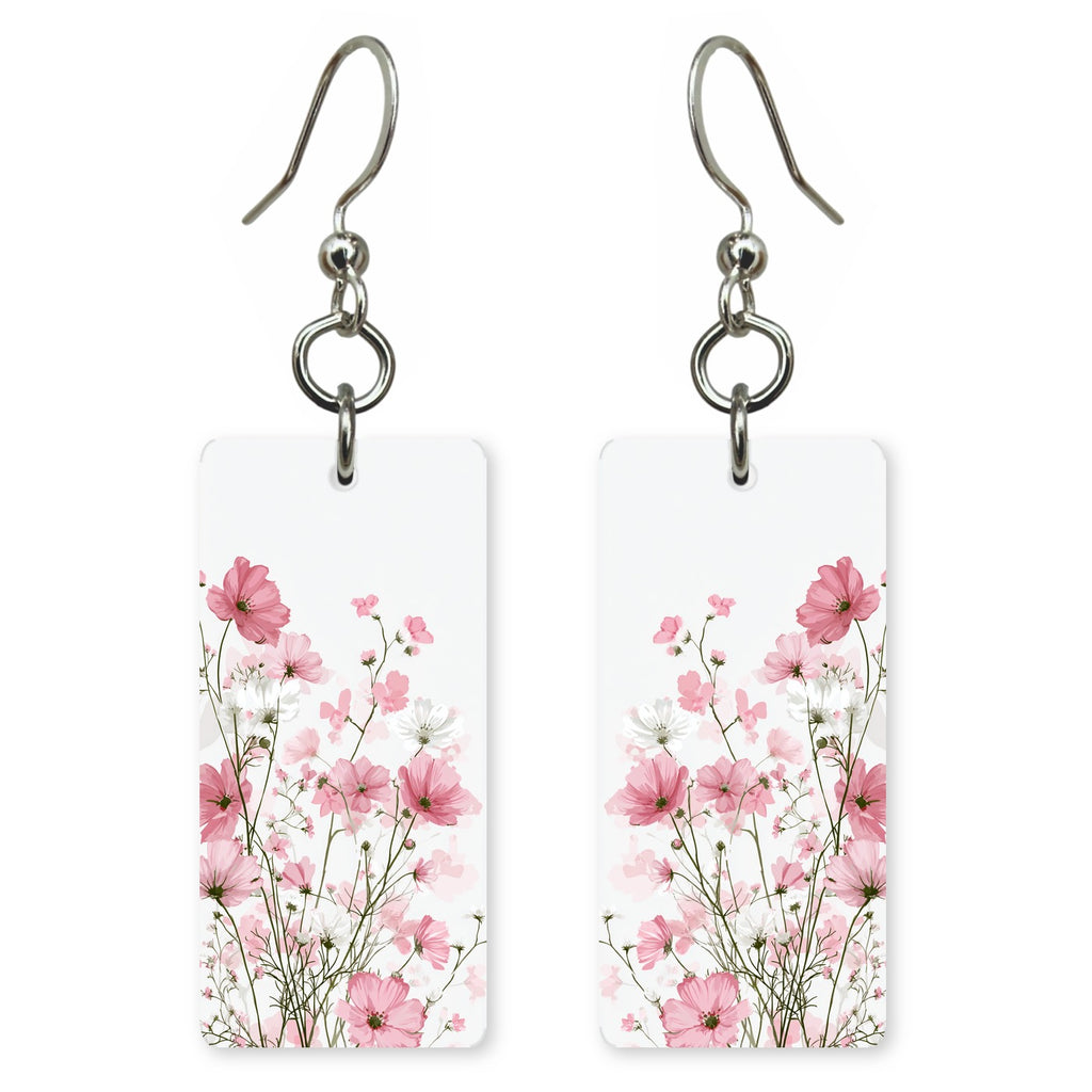 Pink Cosmos Bloom Earrings | 8x17A