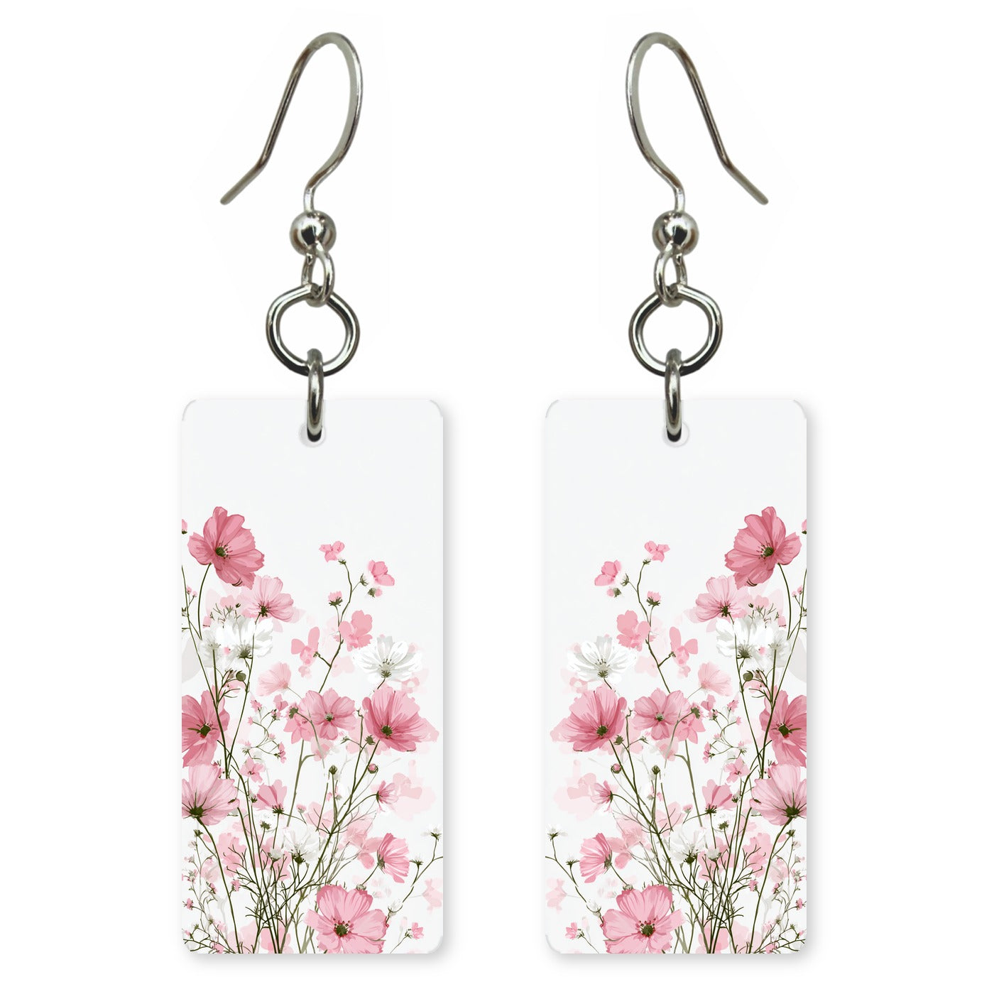 Pink Cosmos Bloom Earrings | 8x17A