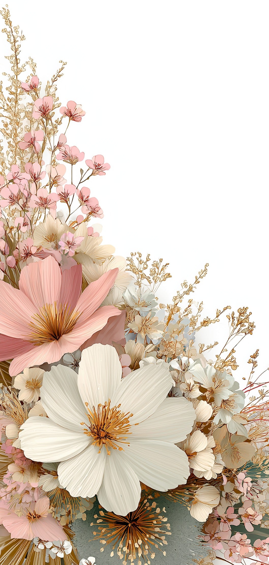 Golden Frame Floral Earrings | 8x17C