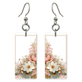 Golden Frame Floral Earrings