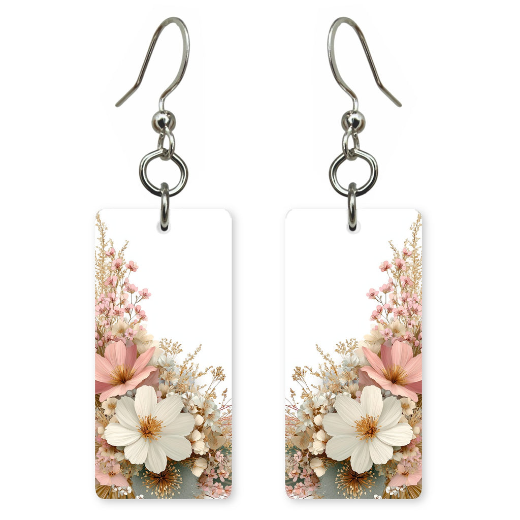 Golden Frame Floral Earrings | 8x17C