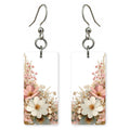 Golden Frame Floral Earrings | 8x17C