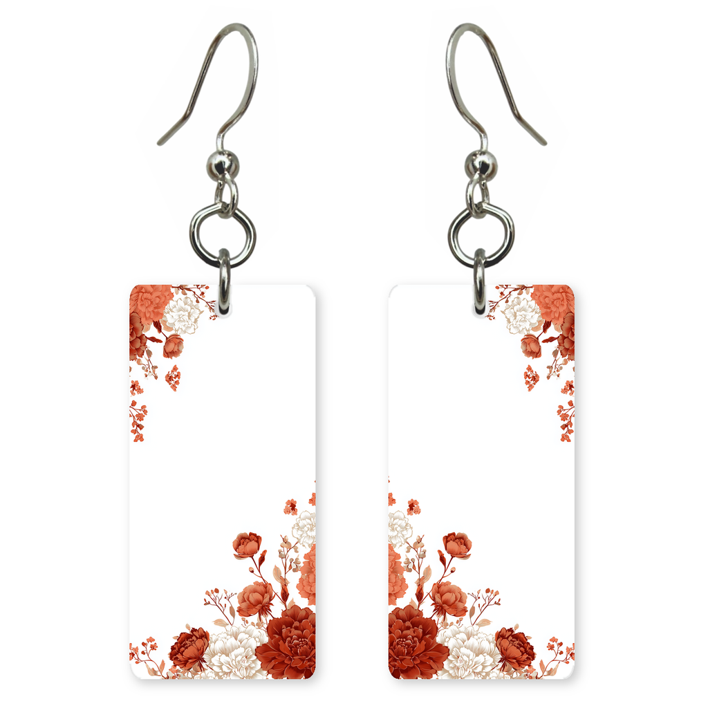 Coral Blossom Corner Earrings