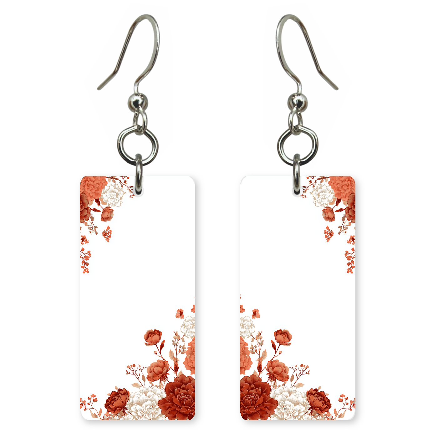 Coral Blossom Corner Earrings