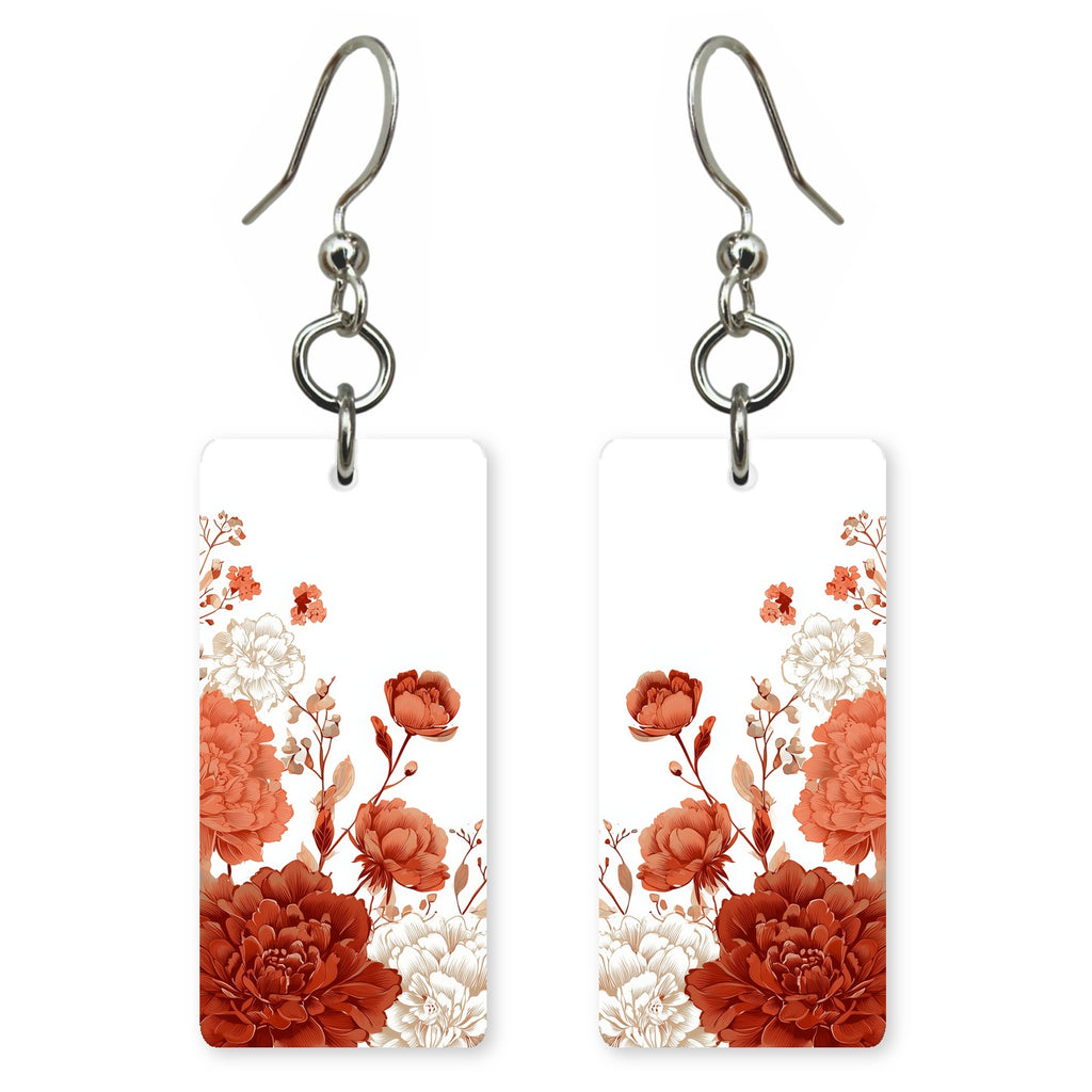 Coral Blossom Corner Earrings | 8x17H