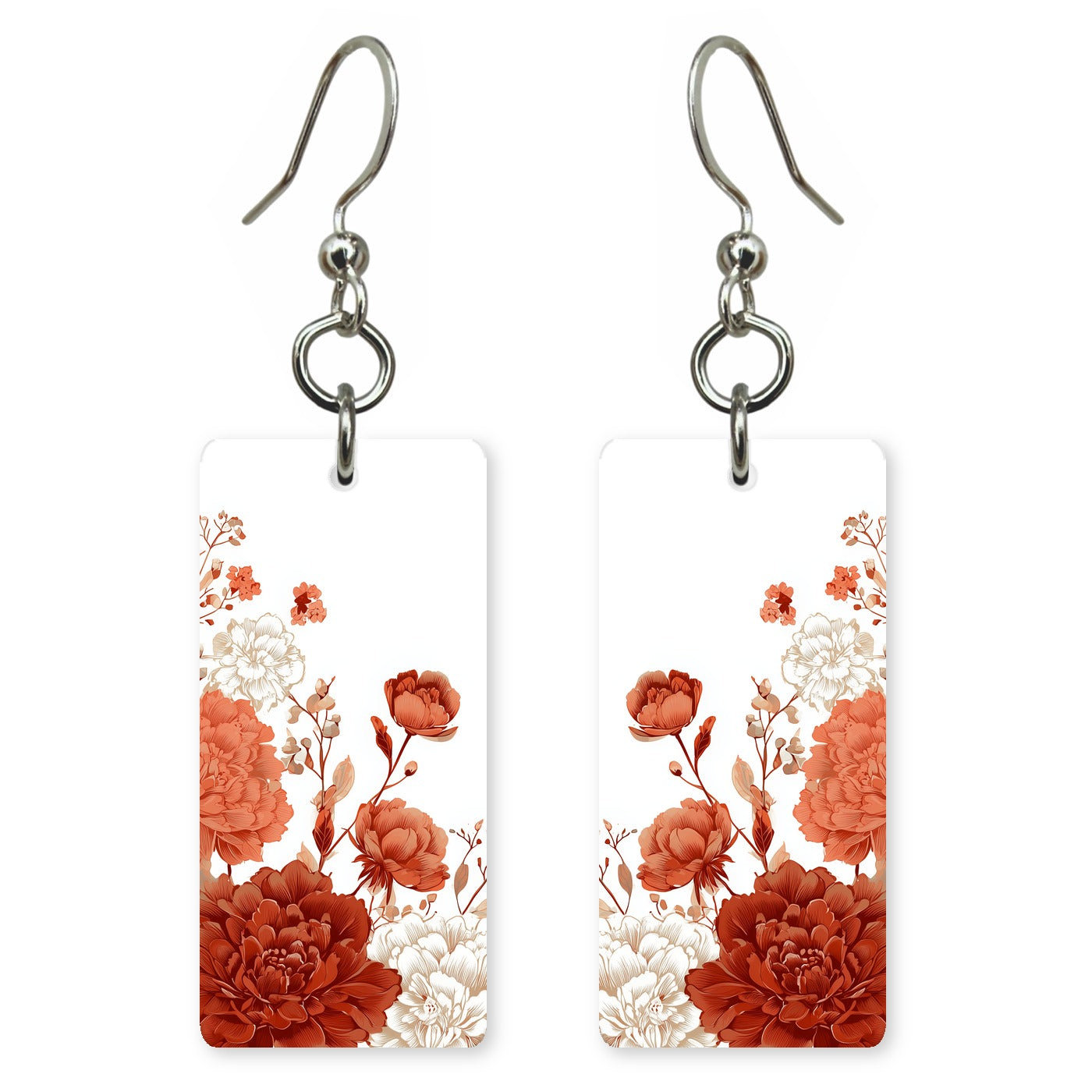 Coral Blossom Corner Earrings | 8x17H