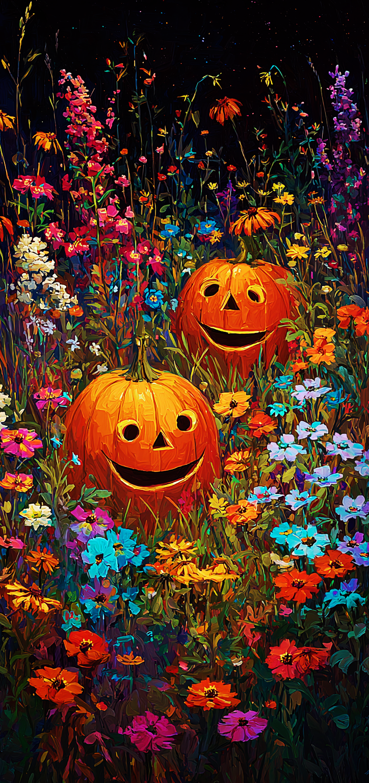 Smiling Pumpkin Meadow Earrings