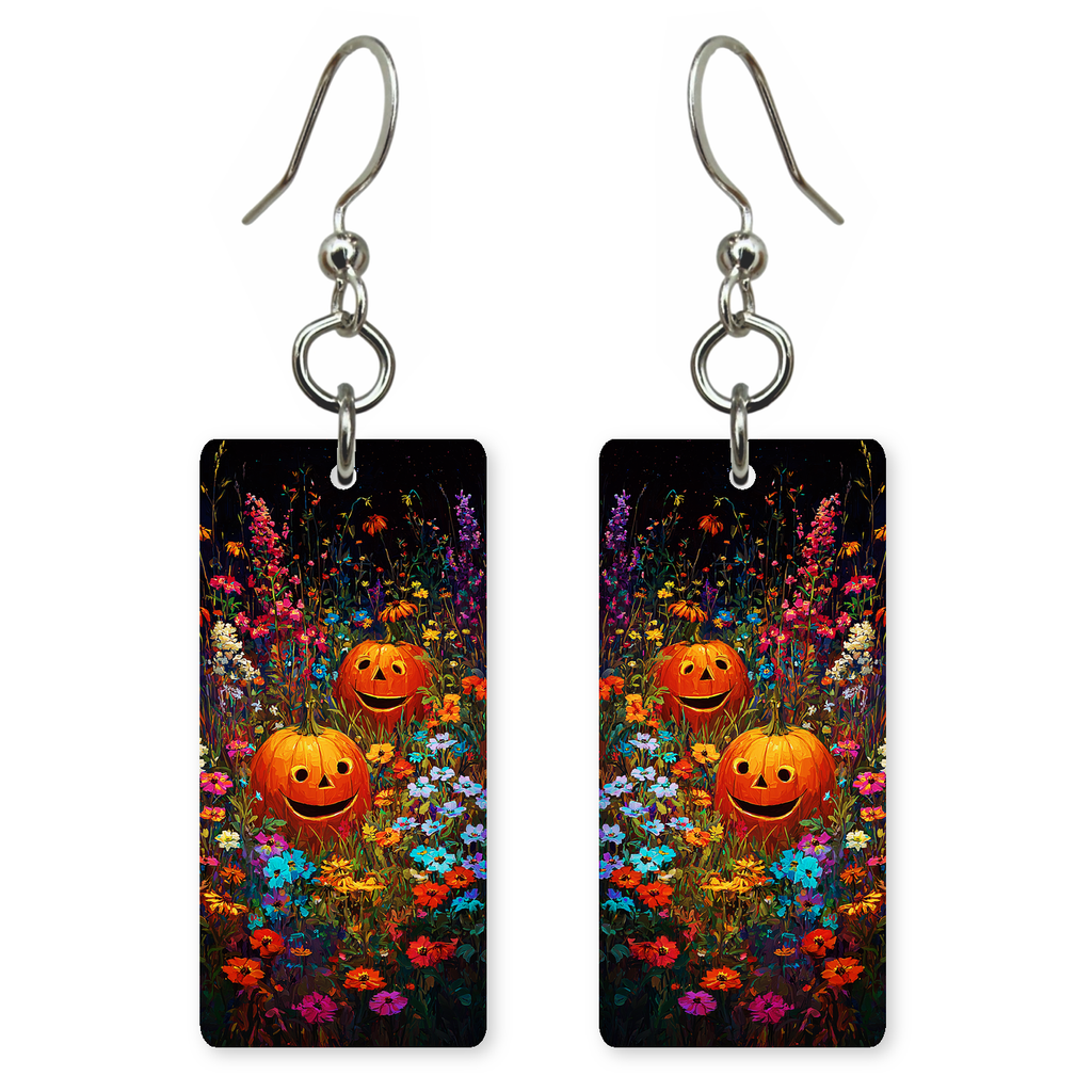 Smiling Pumpkin Meadow Earrings