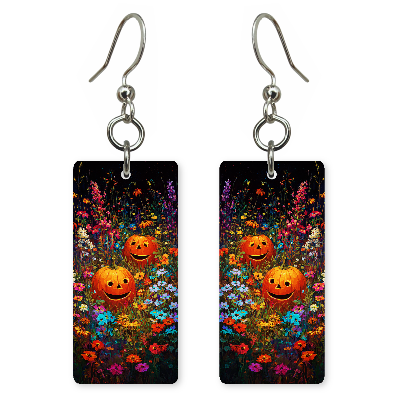 Smiling Pumpkin Meadow Earrings