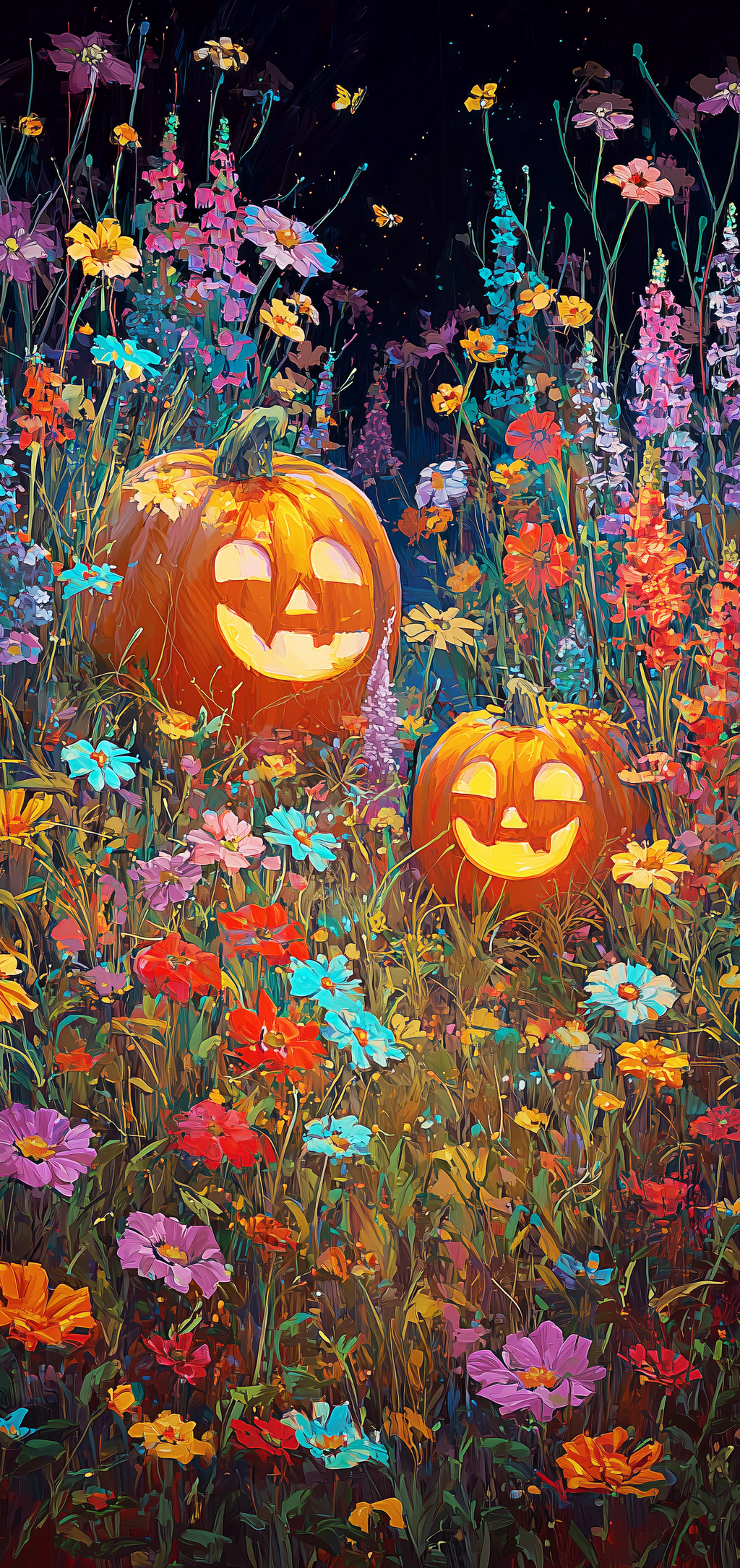 Jack-o-Lantern Wildflowers Earrings